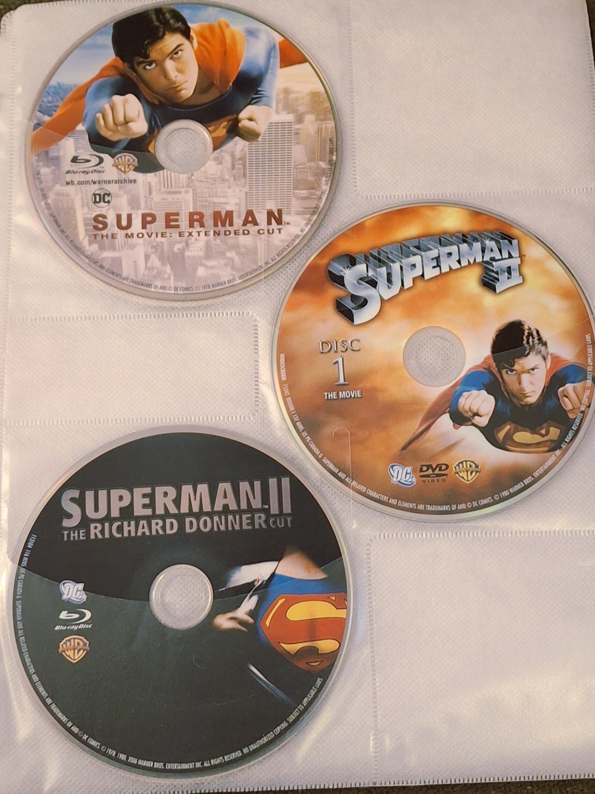 Superman 7-Disc Lot Reeve Donner Extended Supergirl Blu-ray DVD DISC ONLY