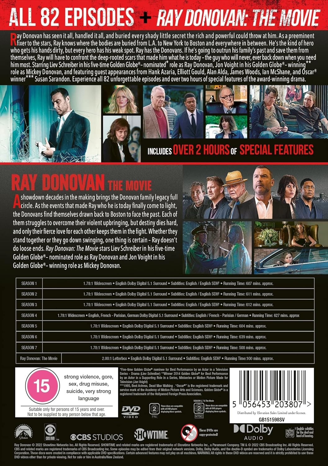 Ray Donovan: Seasons 1 – 7 Collection + movie (DVD) Liev Schreiber (UK IMPORT)