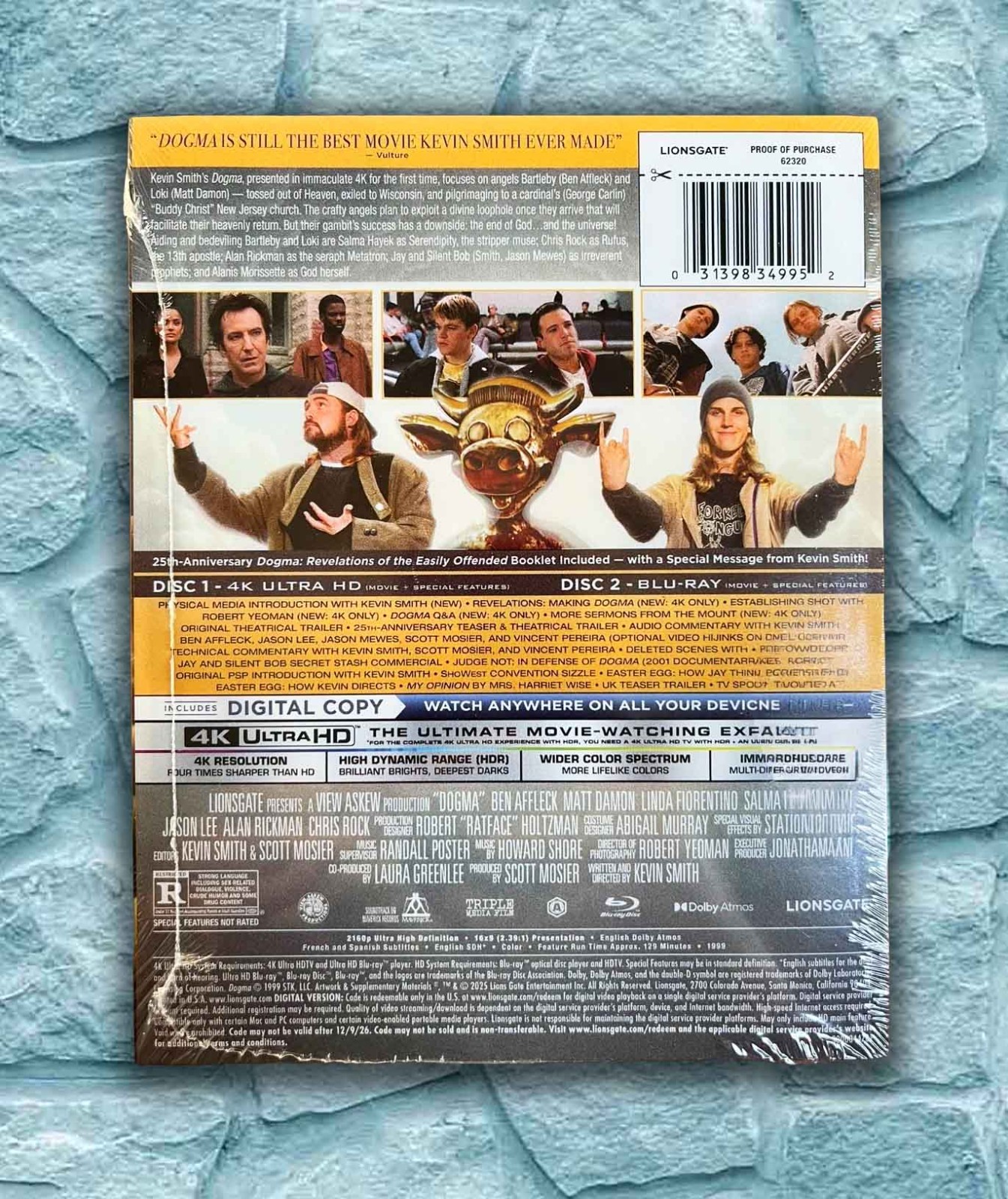 Dogma 25th Anniversary Steelbook (4K UHD + Blu-ray + Digital) New/Sealed