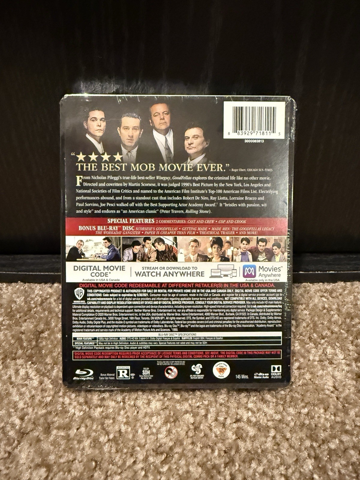 Goodfellas [Blu-Ray + DVD + Dig] (Steelbook) Rare and OOP! BRAND NEW!