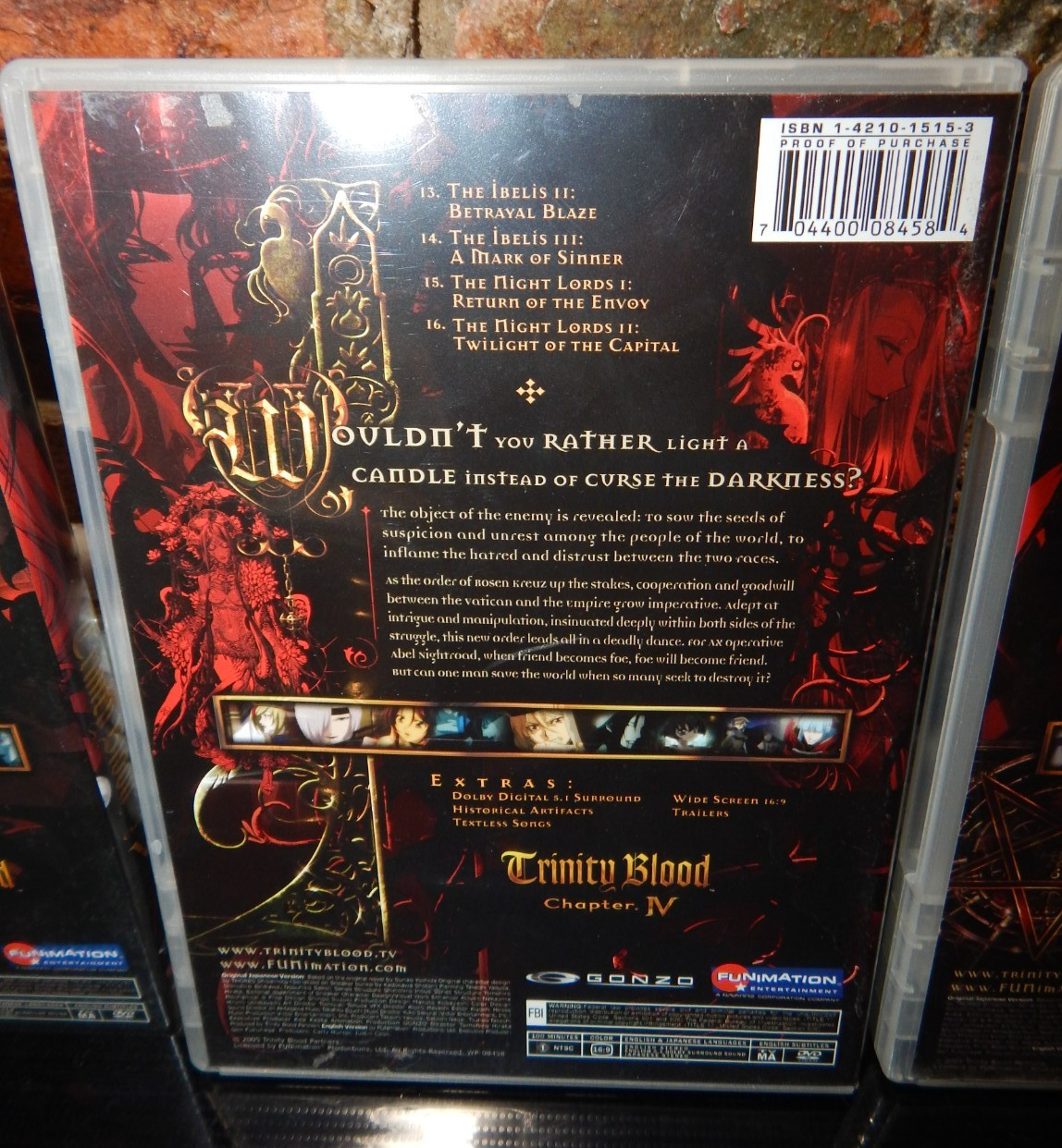 Trinity Blood 3 Anime DVD Chapters 3, 4 & 6. 300 Minutes of Anime!!