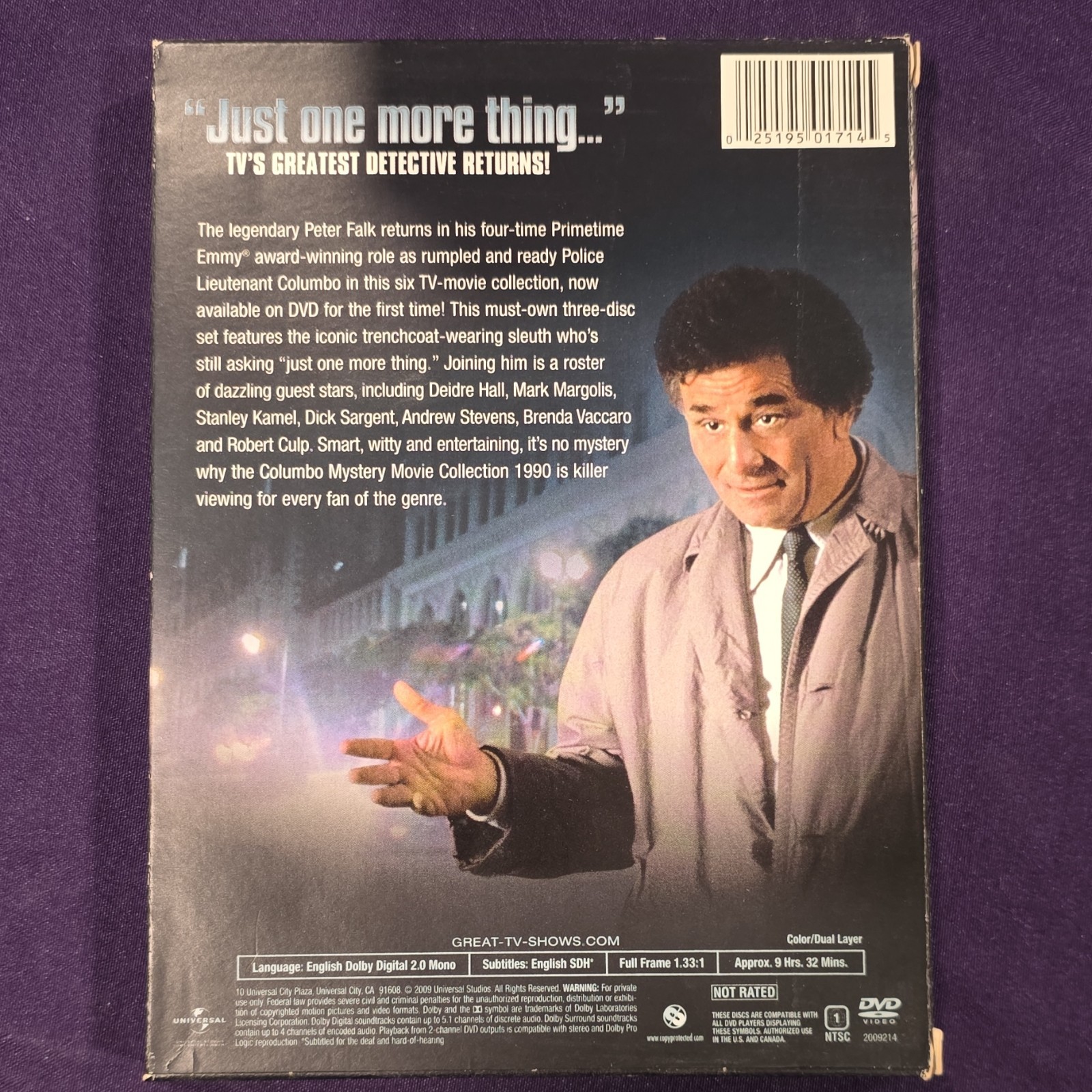 Universal Studios Columbo DVD Box Set Bonus Episode Behind The Scenes Peter Falk
