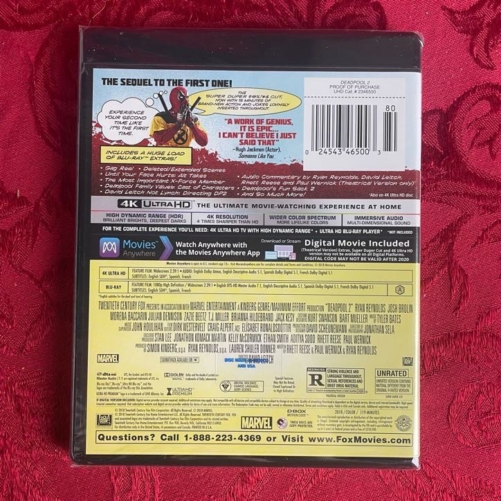 DEADPOOL 2 + DEADPOOL & WOLVERINE (4KUHD + Blu-ray) Marvel, Ryan Reynolds