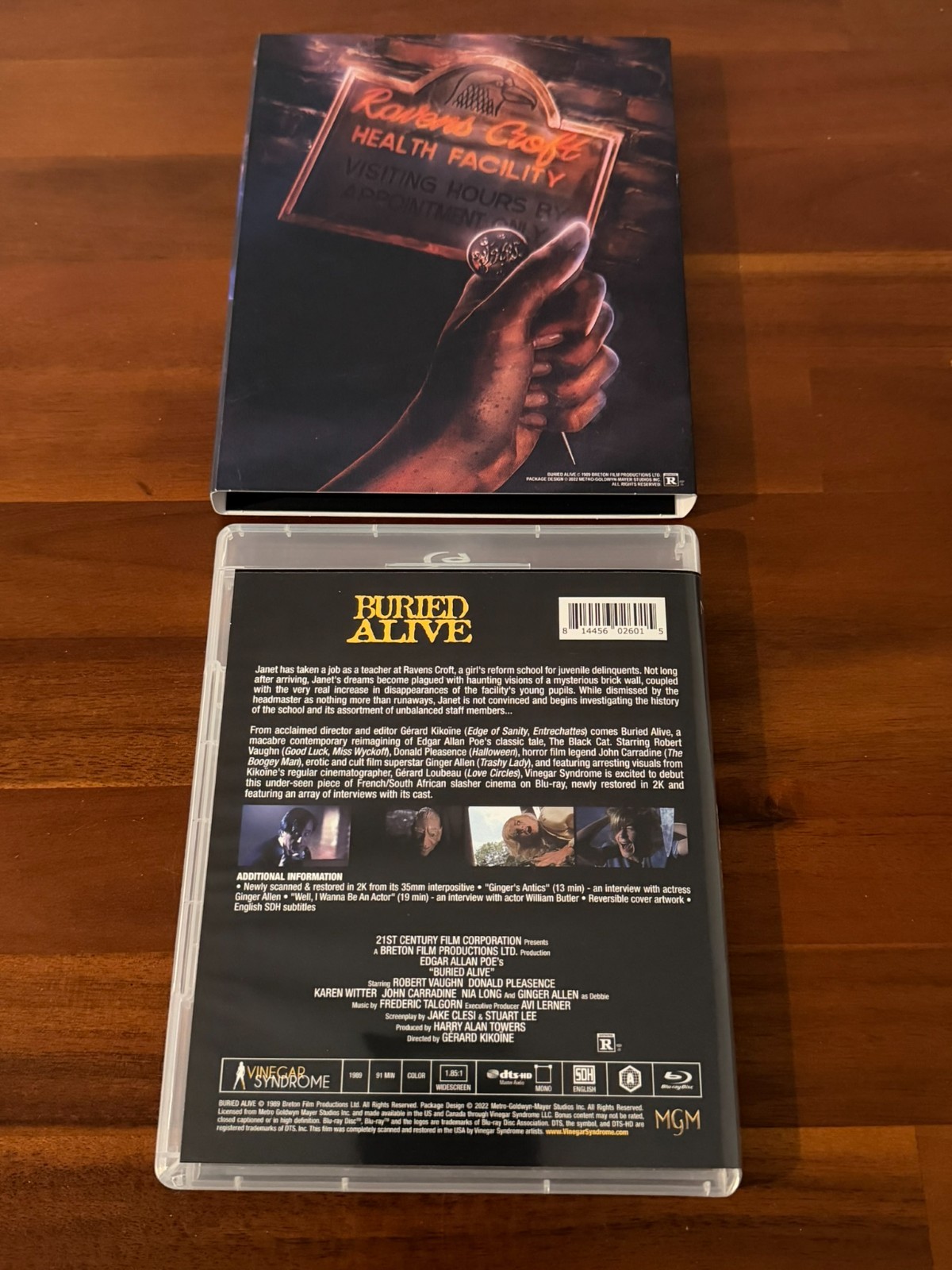 Buried Alive (1989) Blu Ray Vinegar Syndrome with Slipcover