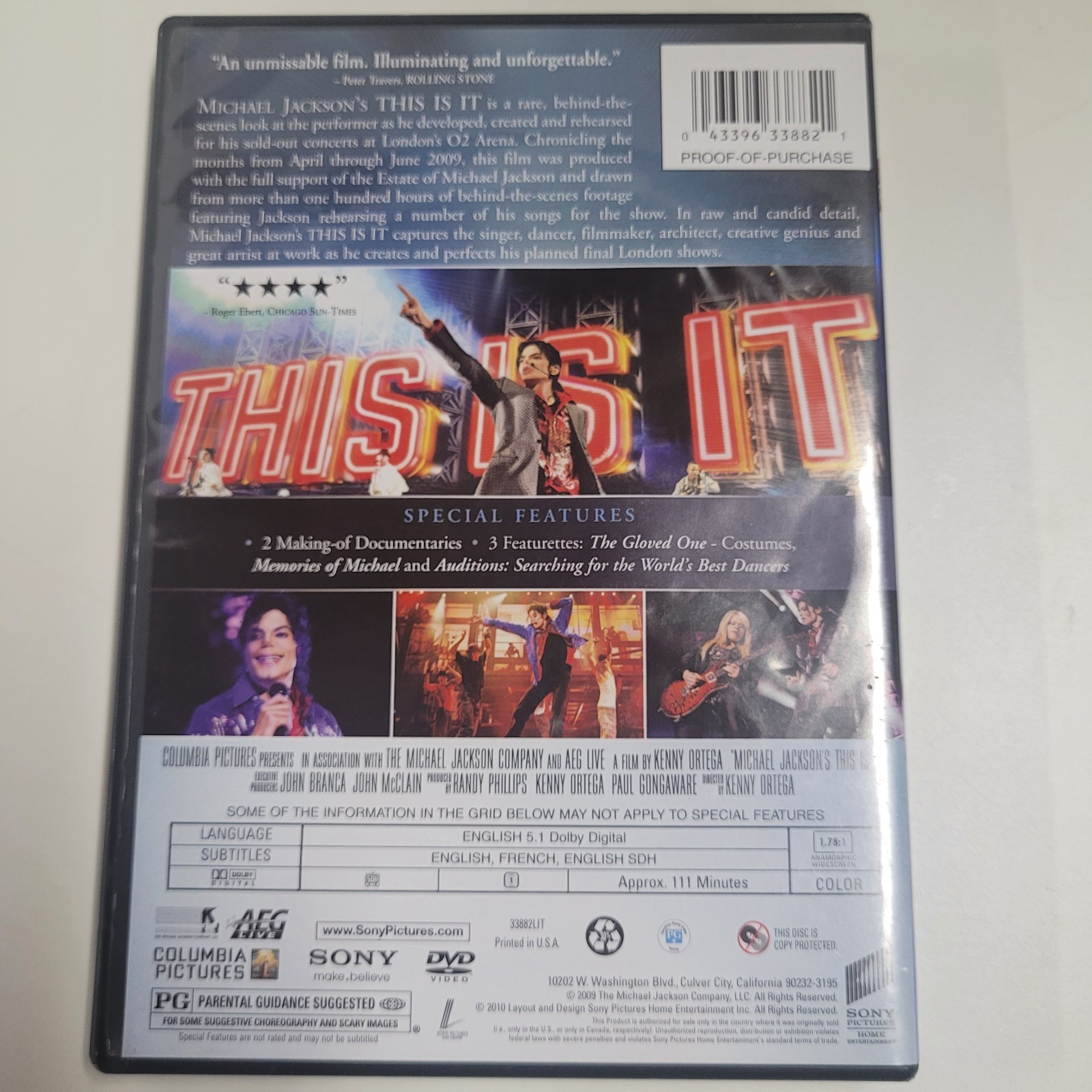 Micheal Jackson This is It DVD