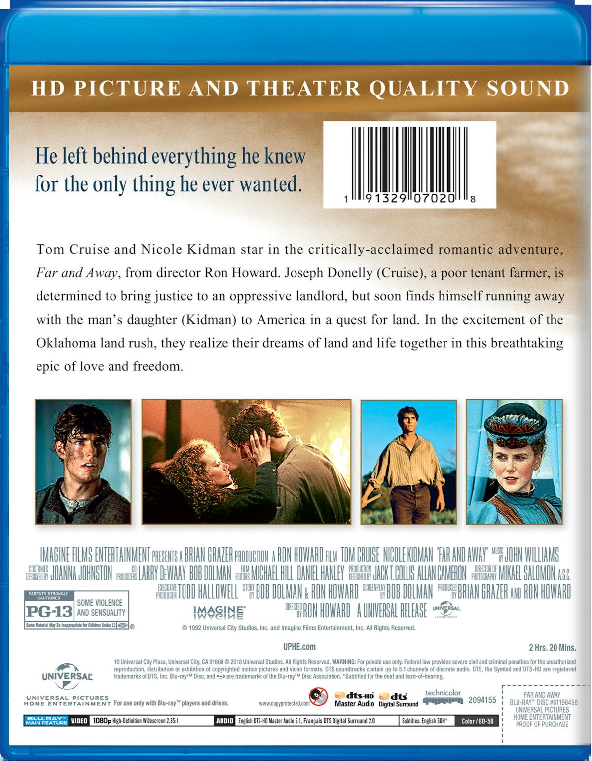 Far and Away Blu-ray Tom Cruise NEW