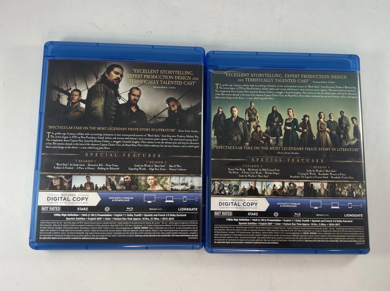 Black Sails the Complete Collection Blu-Ray 12-Disc w/ Slipcover Starz