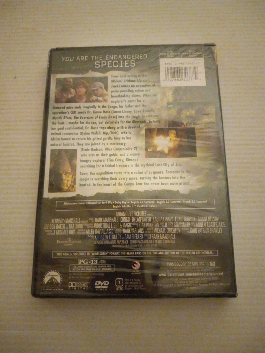 Congo (DVD, 1995, Sci-Fi) ~Dylan Walsh, Tim Curry, Laura Linney ~New Sealed