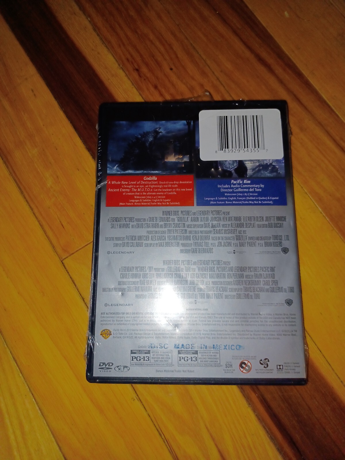 Double Feature: Godzilla / Pacific Rim DVD, Gareth Edwards, Guillermo del toro