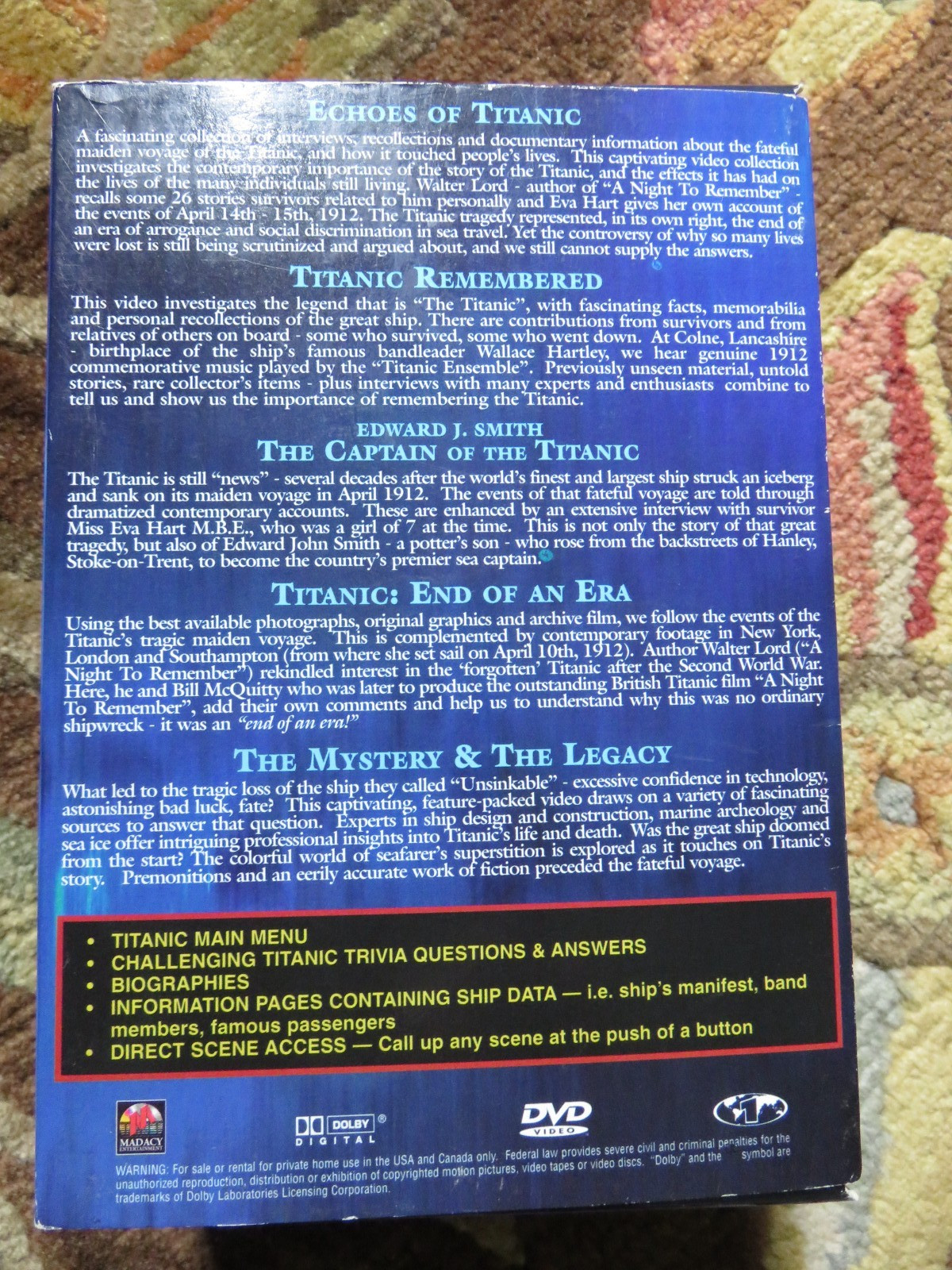 Titanic: The Mystery The Legacy – 5-pack (DVD, 1998, 5-Disc Set)