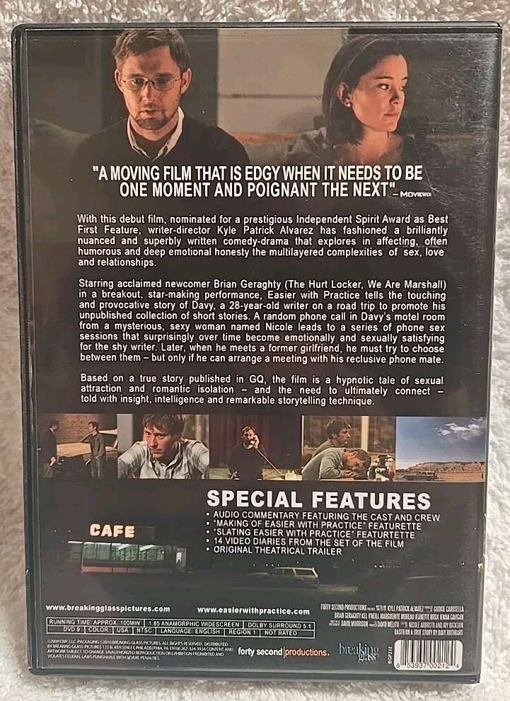 Easier with Practice (2009 Breaking Glass Production, DVD, Kyle P, Alvarez, NR)