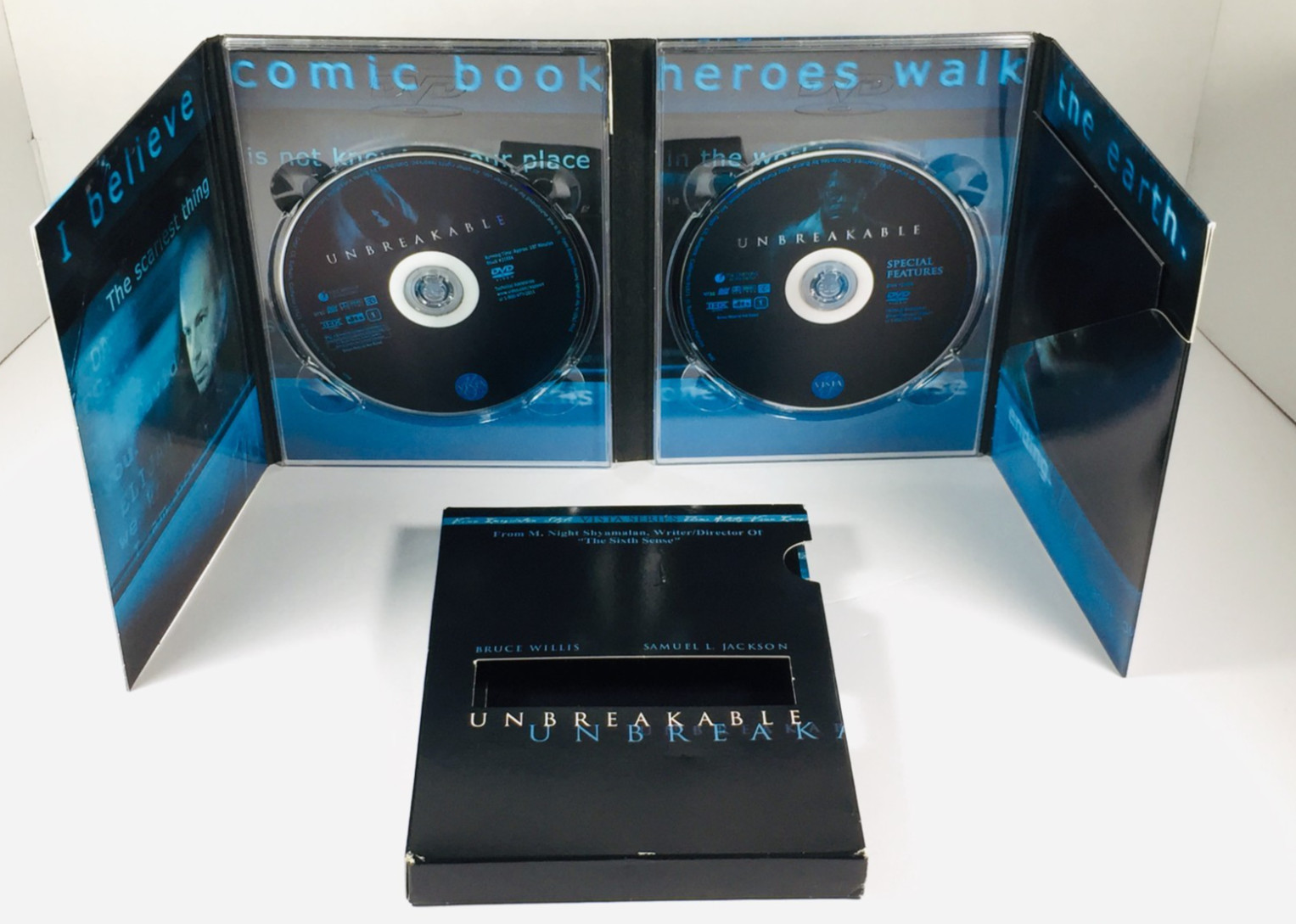 UNBREAKABLE (DVD, 2001, 2-Disc Set, Vista Series) BRUCE WILLIS SAMUEL L. JACKSON