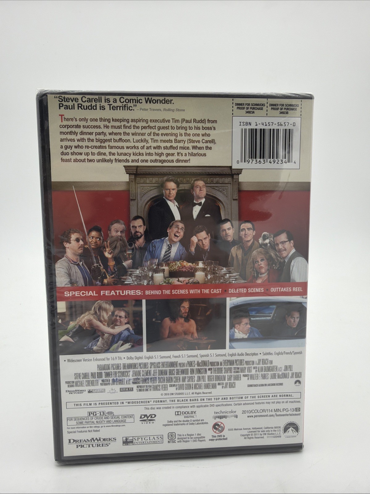 Dinner for Schmucks (DVD, 2011, Widescreen) Steve Carell, Paul Rudd ~New Sealed