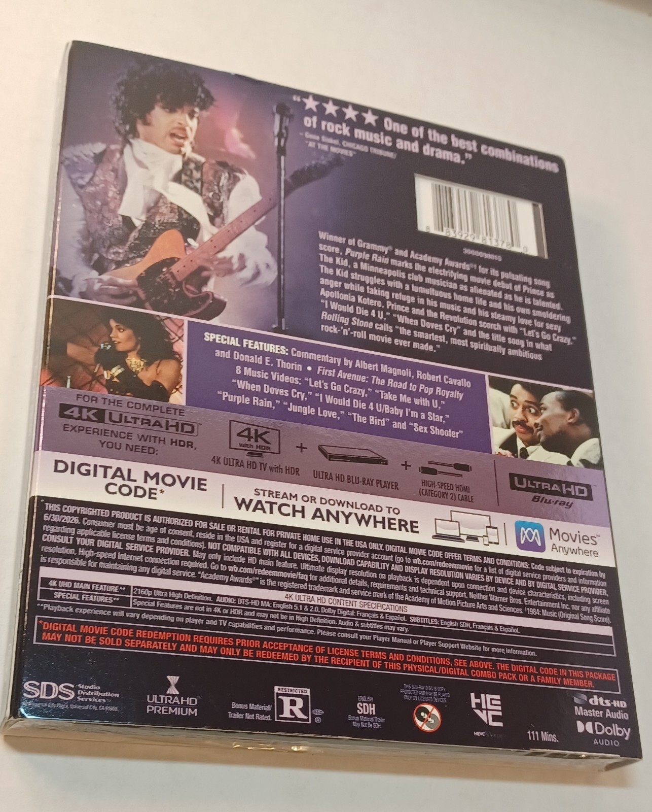 Purple Rain (4K)-SLIPCOVER-NEW (Sealed)-Shipping with Tracking