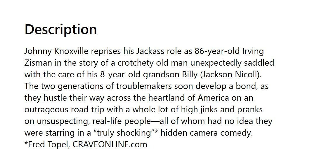 Jackass: Bad Grandpa [2013] (DVD,2014,Widescreen) Johnny Knoxville,Fantastic!