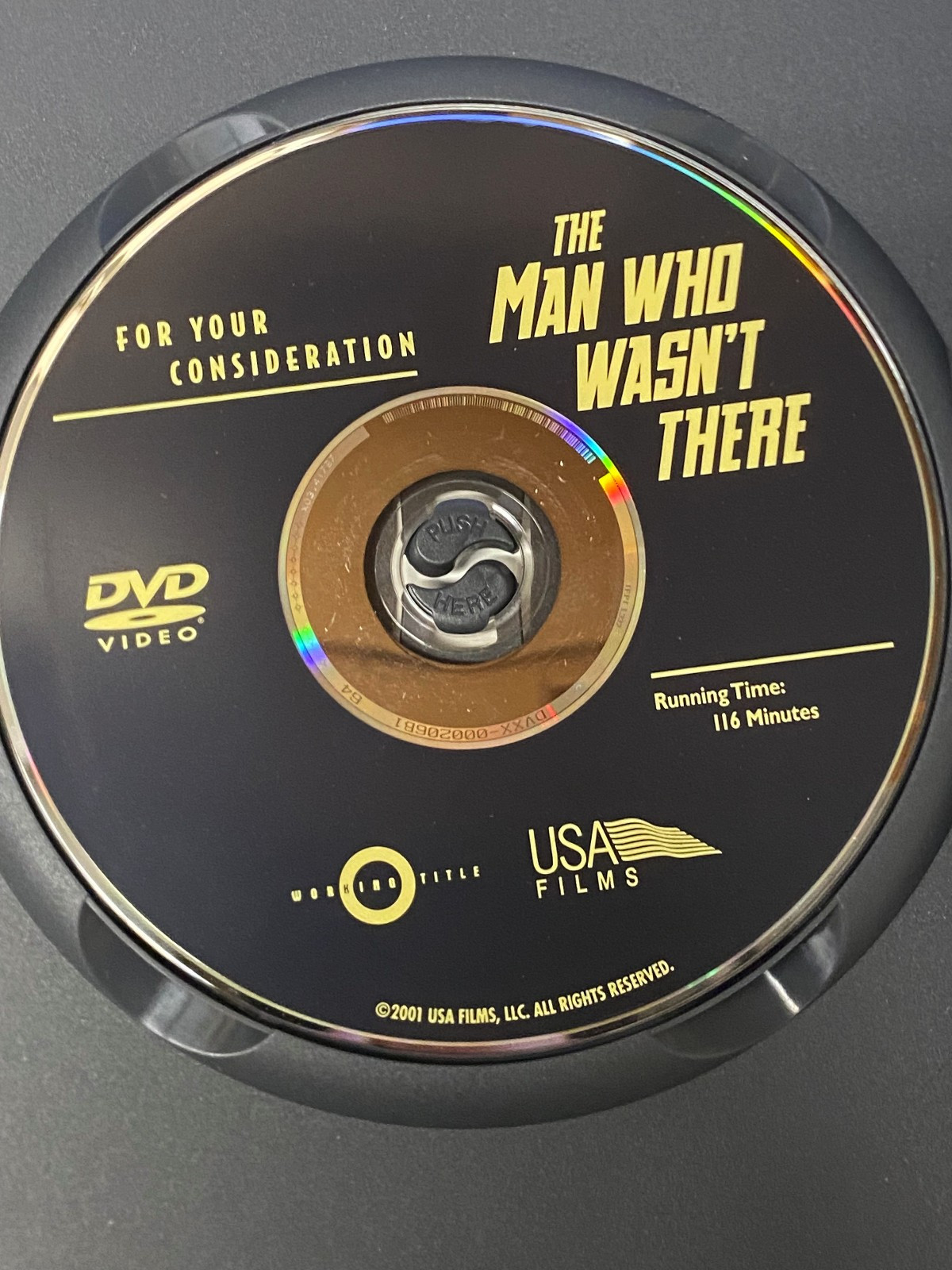 Man Who Wasn’t There DVD Awards Screener Coen Brothers Billy Bob Thornton