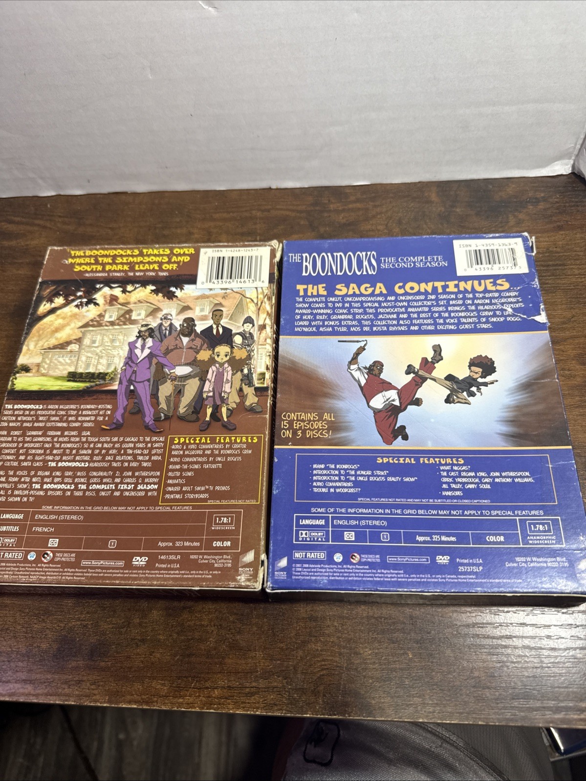 The Boondocks Uncut & Uncensored Seasons 1 & 2 Complete DVD Sets TESTED