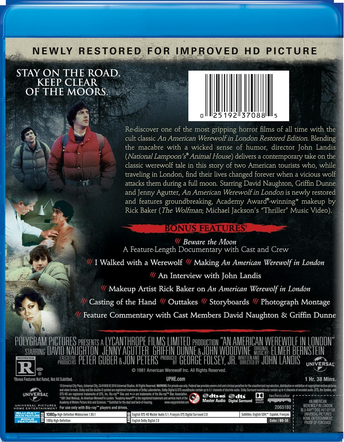 An American Werewolf in London Blu-ray Jenny Agutter NEW