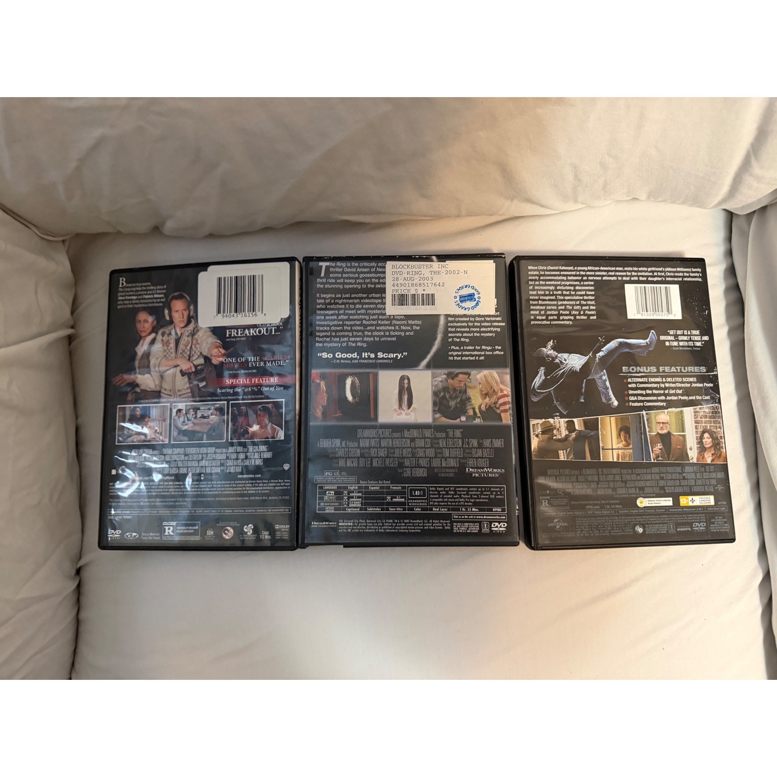 Horror DVD Lot The Conjuring The Ring Get Out Jordan Peele Widescreen Collection