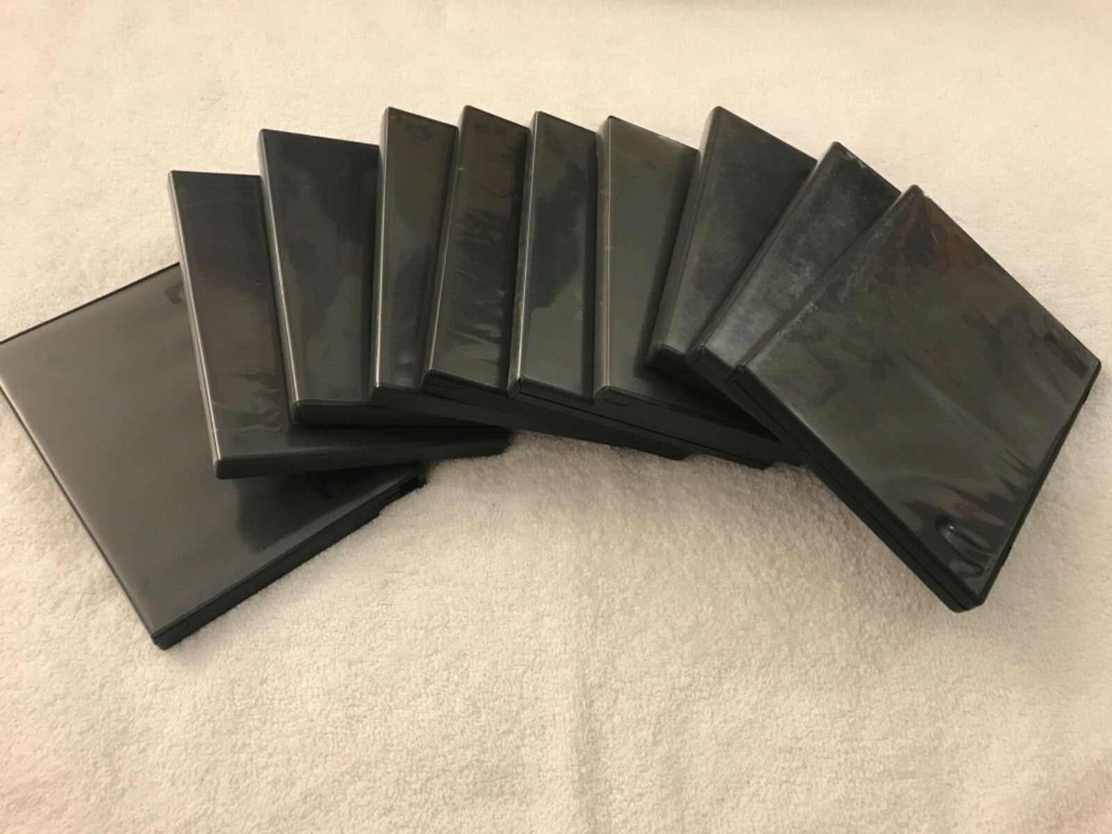 Lot 12 Empty Blank Standard Sz Black DVD Replacement Case (Each Holds Two Discs)