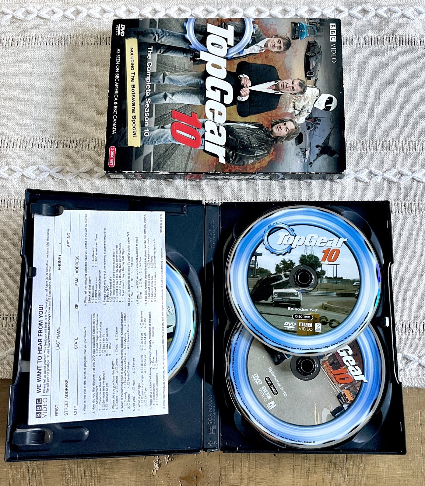 Top Gear 10: The Complete Season 10 (DVD, 2009) w/ Slipcover – Botswana Special
