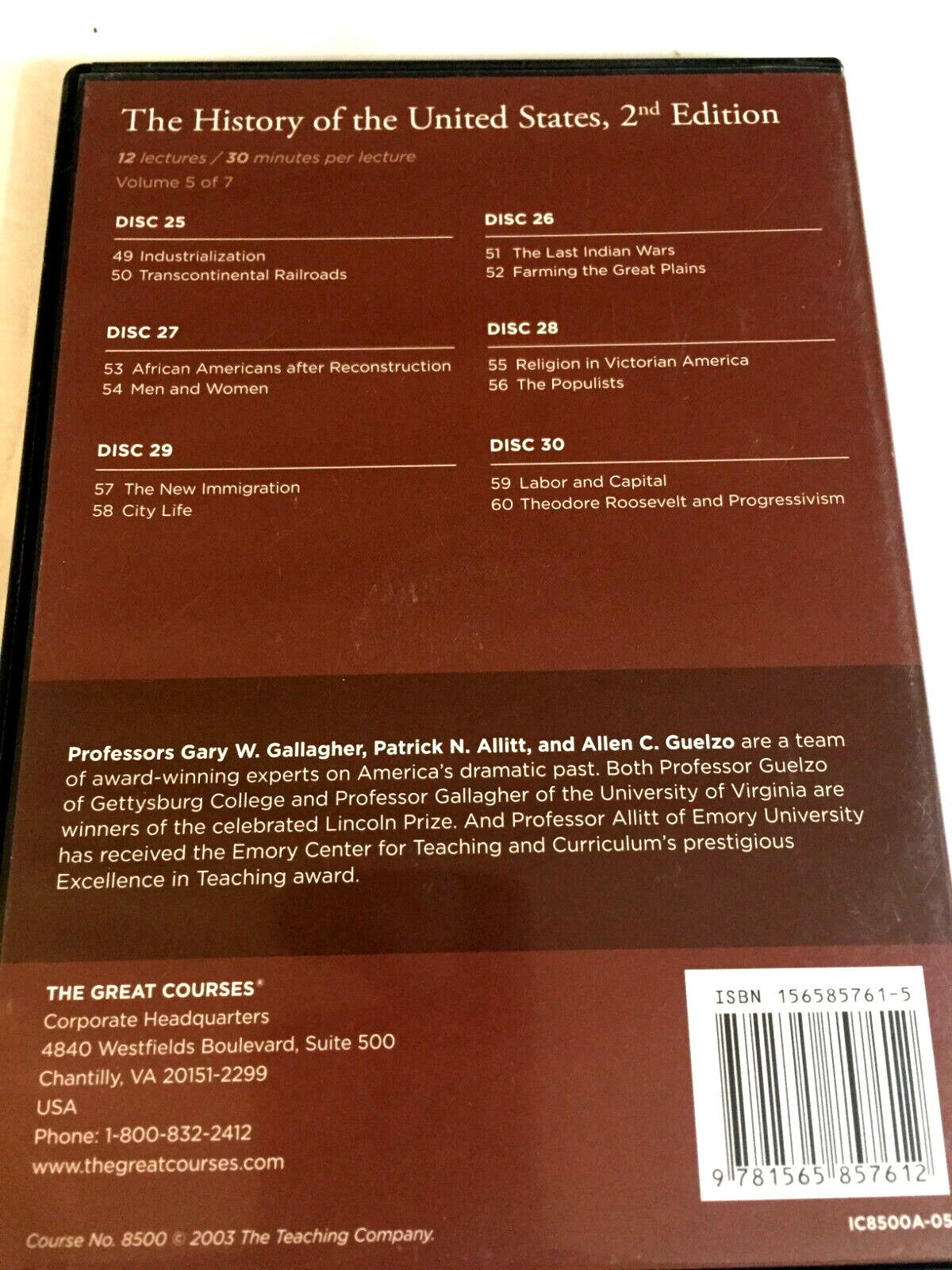 The History of the United States 2nd Edition Volume 5 DVD