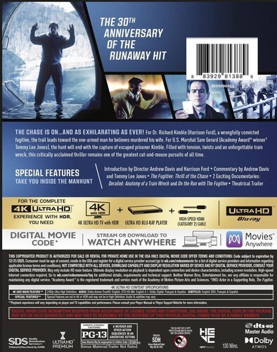 The Fugitive [Used Very Good 4K UHD Blu-ray] 4K Mastering, Digital Copy