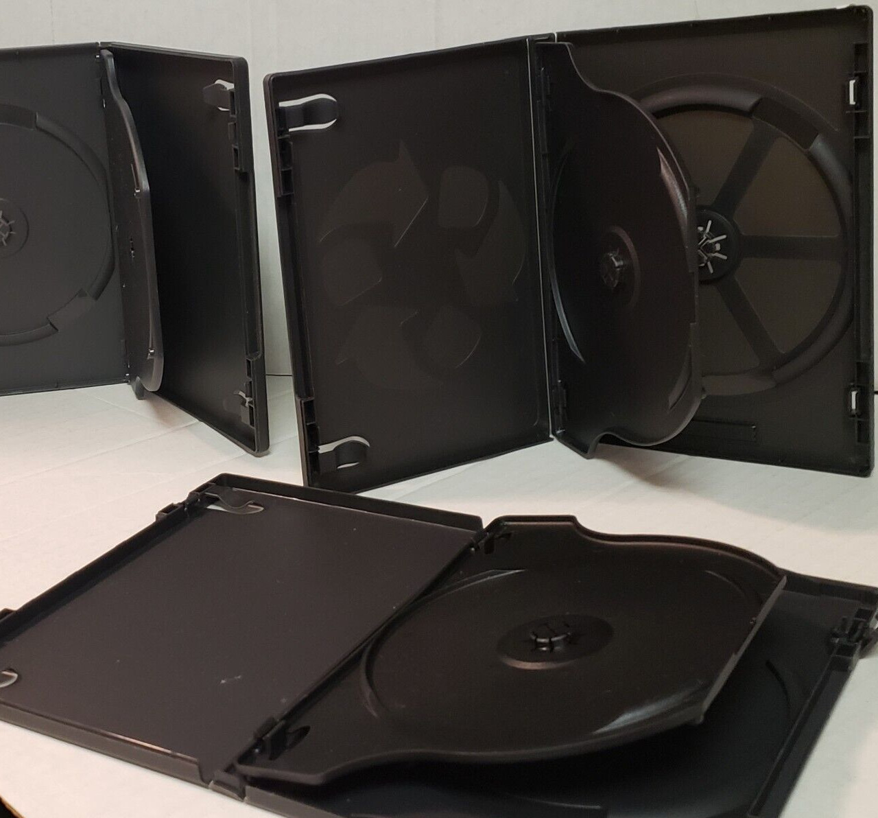 Lot 12 Empty Blank Standard Sz Black DVD Replacement Case (Each Holds Two Discs)