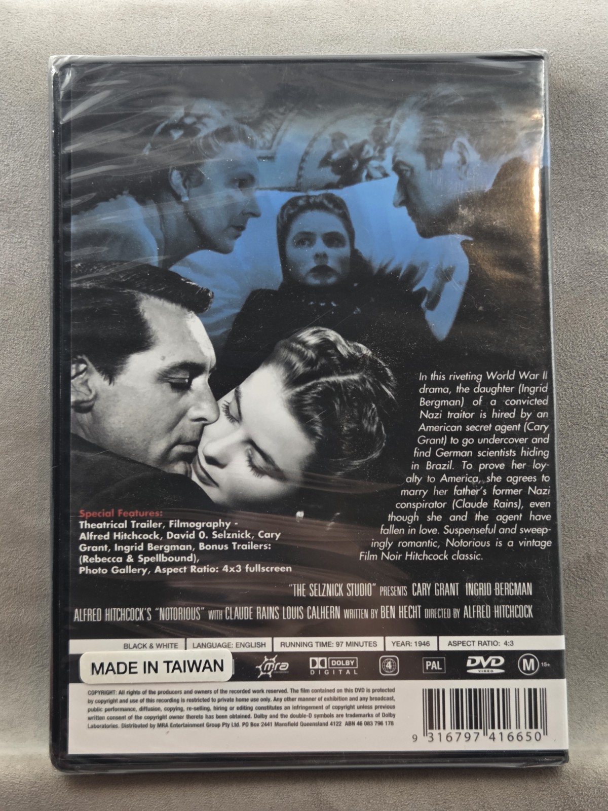 Notorious – Cary Grant – DVD – R4 – New & Sealed