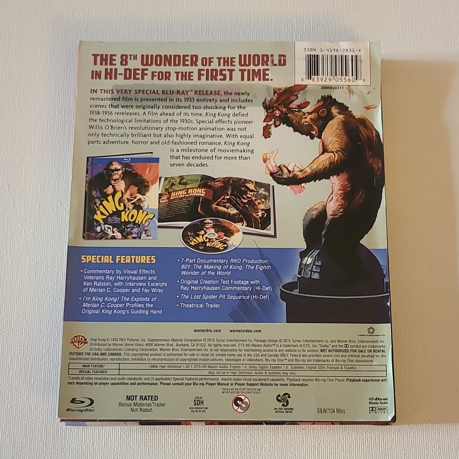 King Kong Blu-ray Digibook 1933 Vintage Artwork Collector’s Edition Rare
