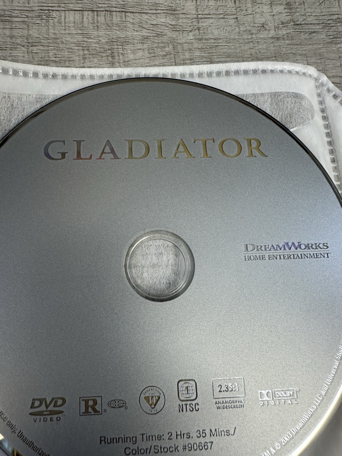 Gladiator Movie DVD Widescreen Edition Russel Crow Joaquin Phoenix (DISC ONLY)