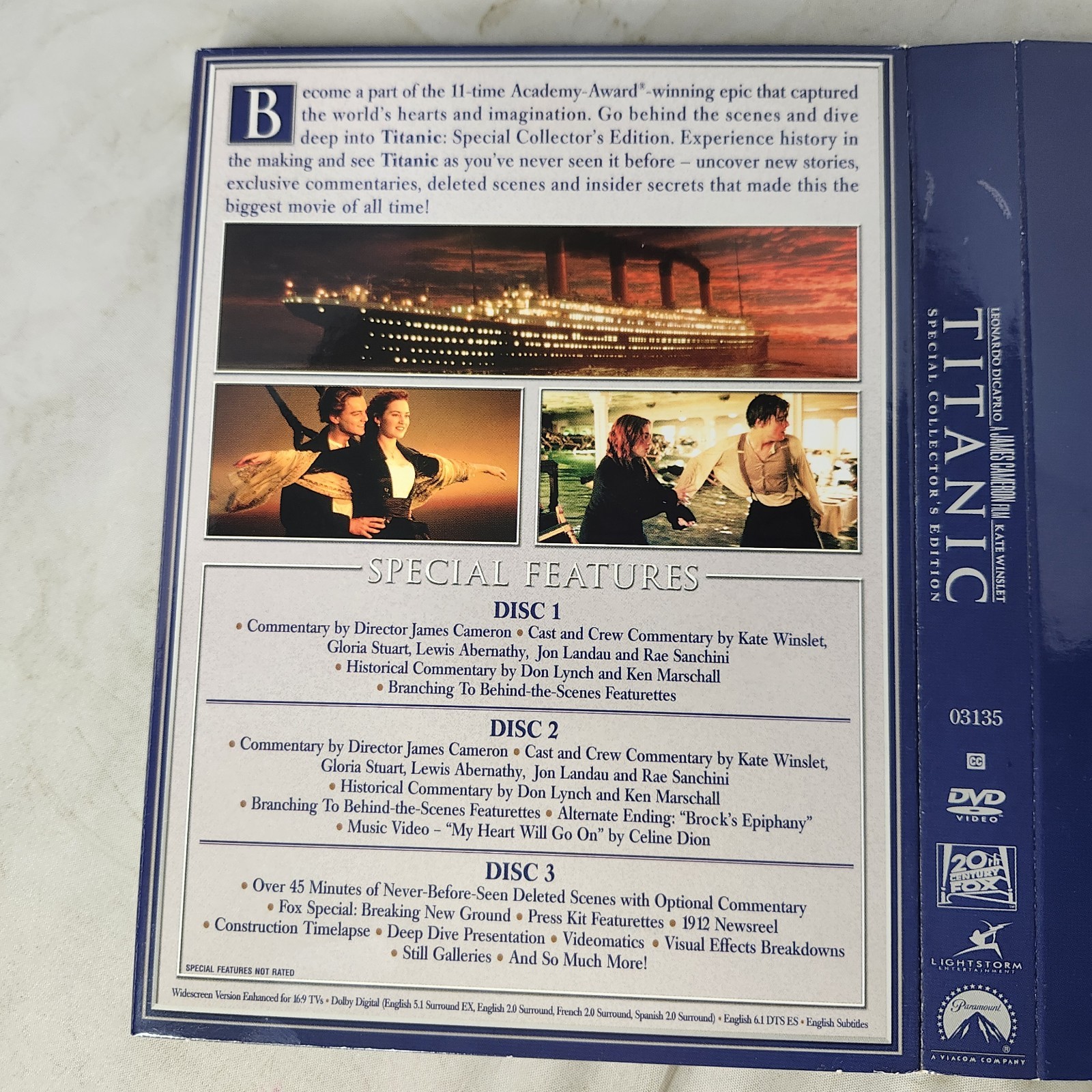 Titanic Special Collector’s Edition DVD 2005 3-Disc Box Set Leonardo DiCaprio