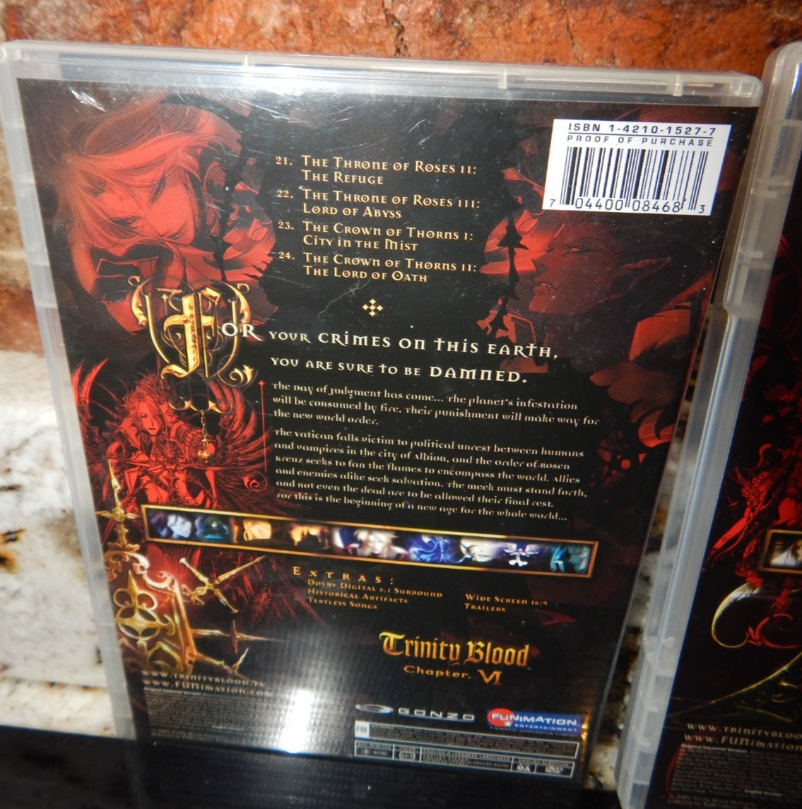 Trinity Blood 3 Anime DVD Chapters 3, 4 & 6. 300 Minutes of Anime!!