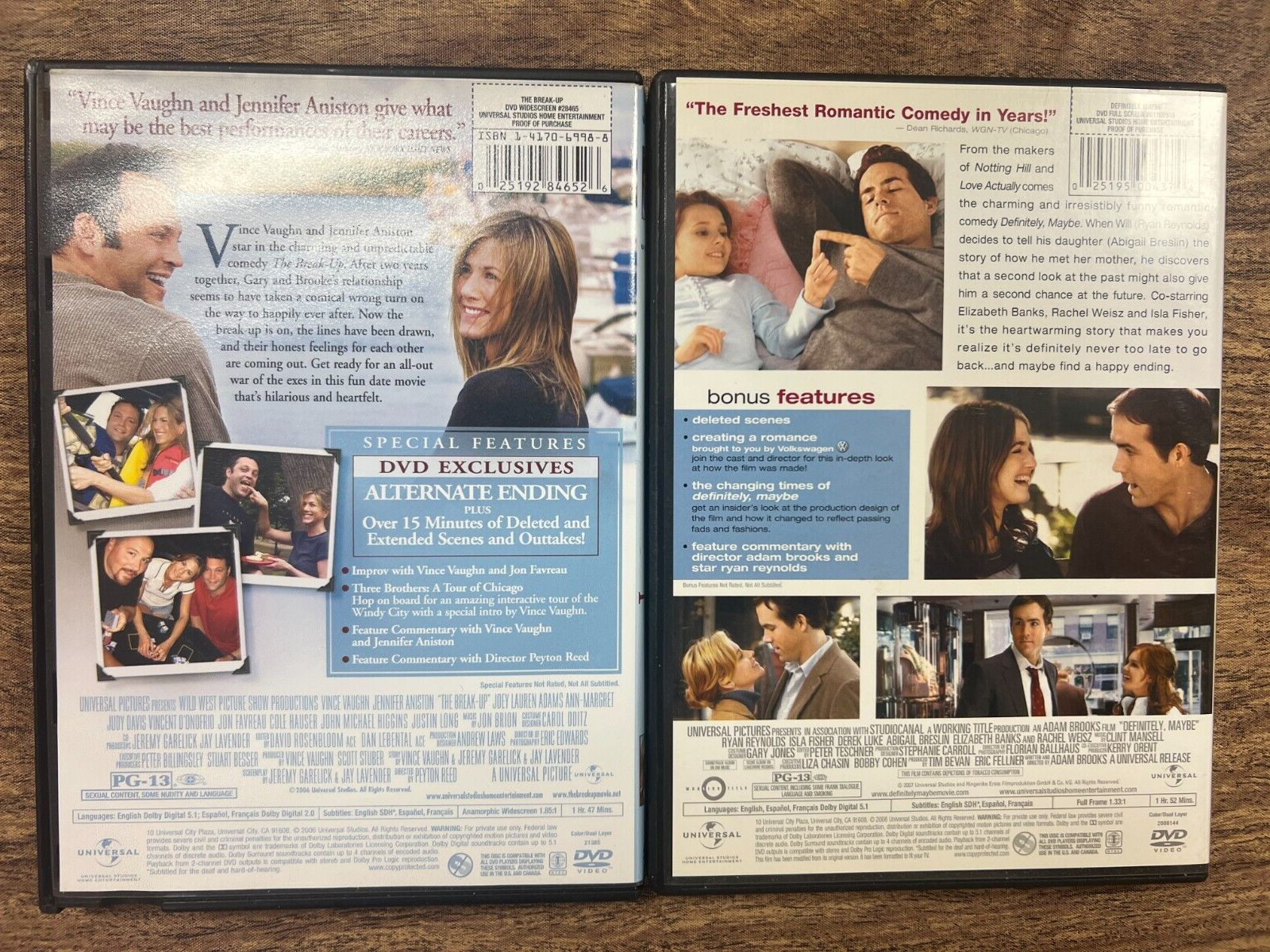14 Romantic Comedy Movies -Various Titles and Actors – dated 2001-2010