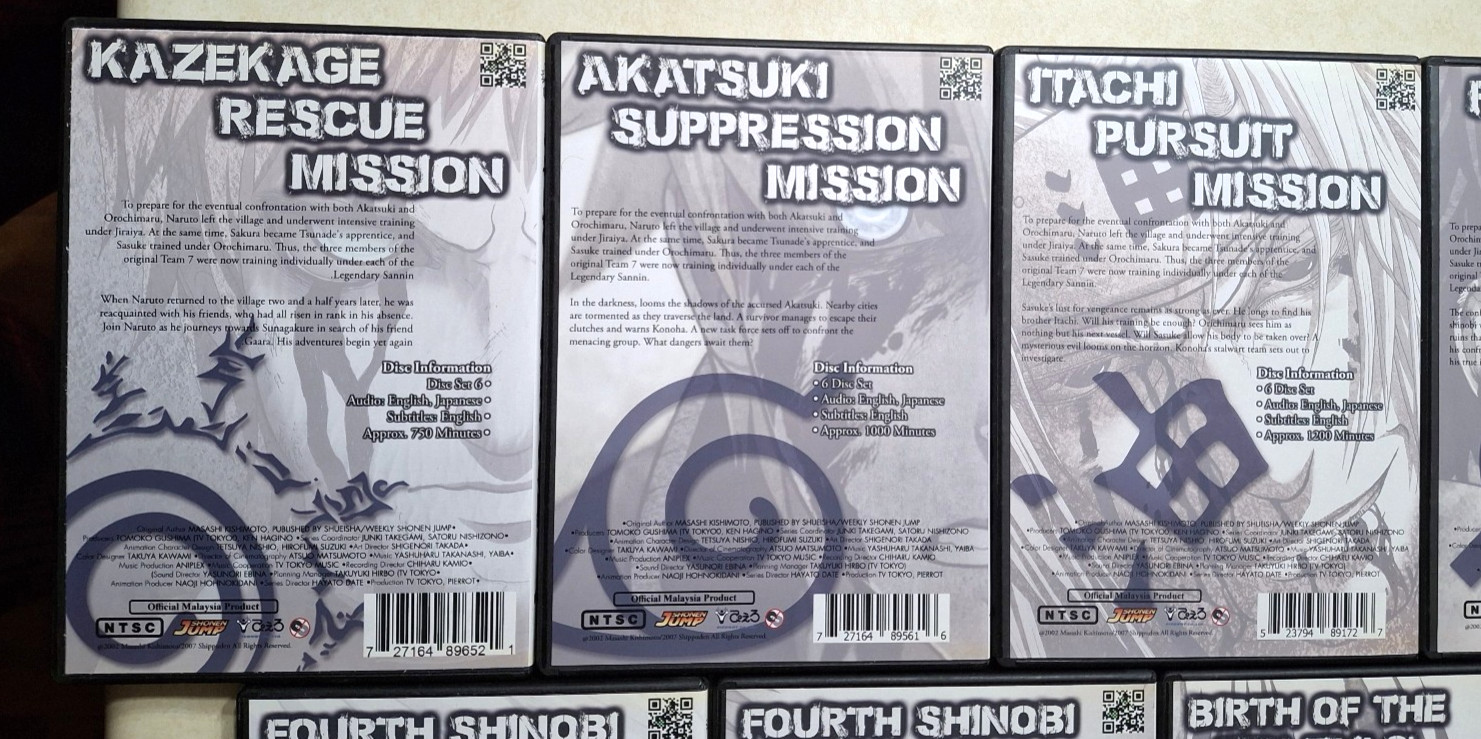 Naruto Shippuden Complete Series DVD Set Seasons 1-22 Ep 1-500 Viz Media 54 Disc