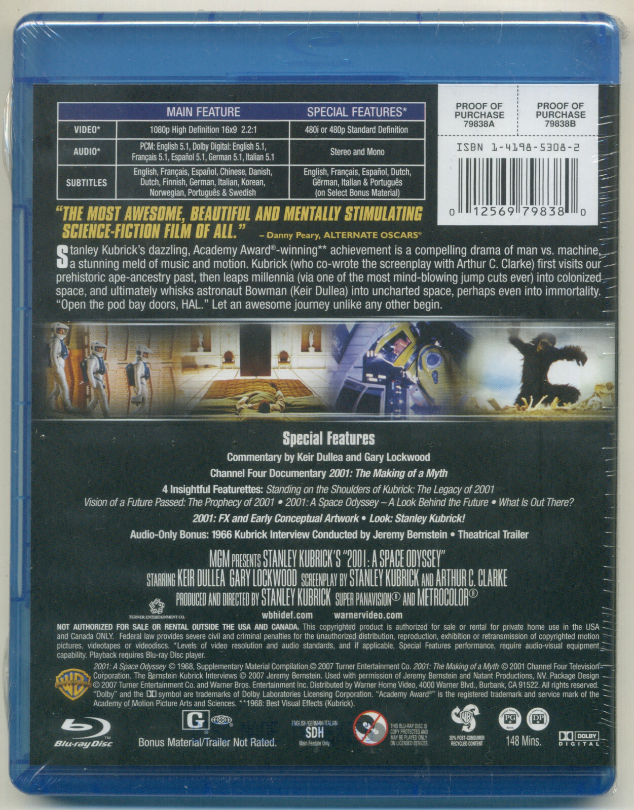 2001: A Space Odyssey (Blu-ray Disc, 2007, Special Edition) Kubrick, Brand New