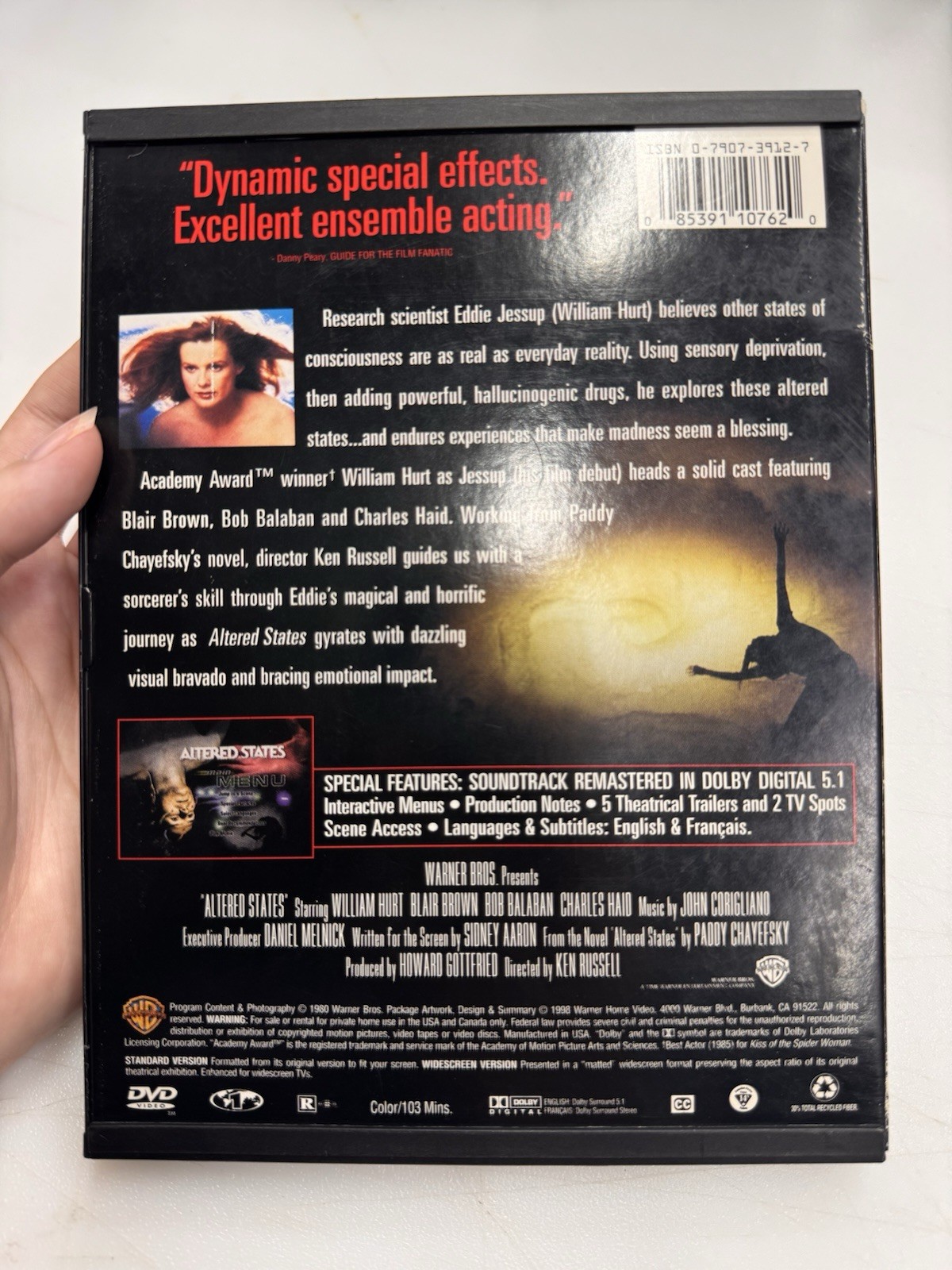 Altered States (DVD) (1980) Ken Russell, William Hurt Disc Tested Working