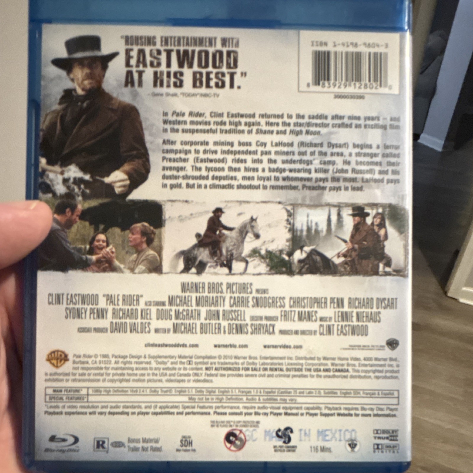Warner Bros. Pale Rider Blu-ray R Western Clint Eastwood Widescreen 116 Min 1985