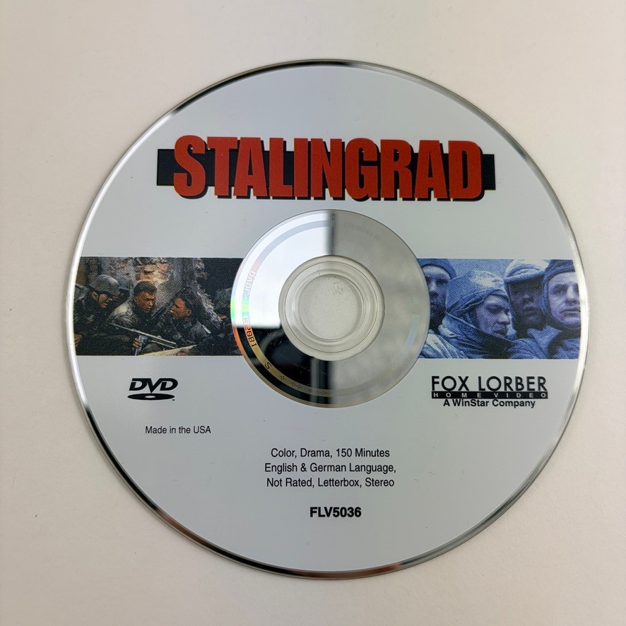 Stalingrad DVD Fox Lorber 1993 Letterbox WWII English German VGC