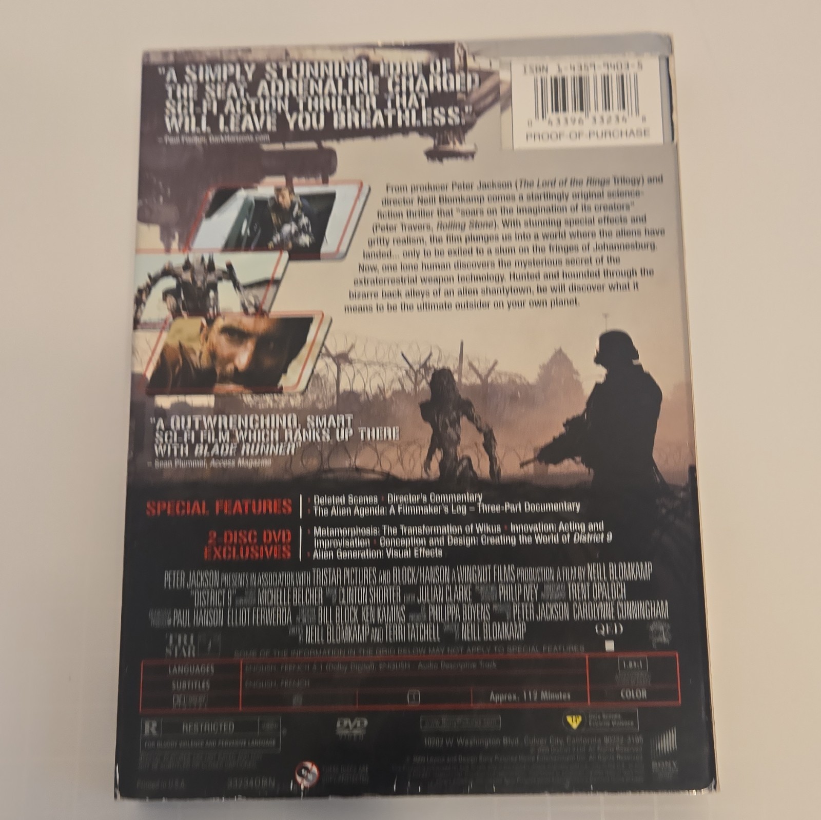 Sony Pictures District 9 DVD 2-Disc Edition R English 112 Min w/ Extras
