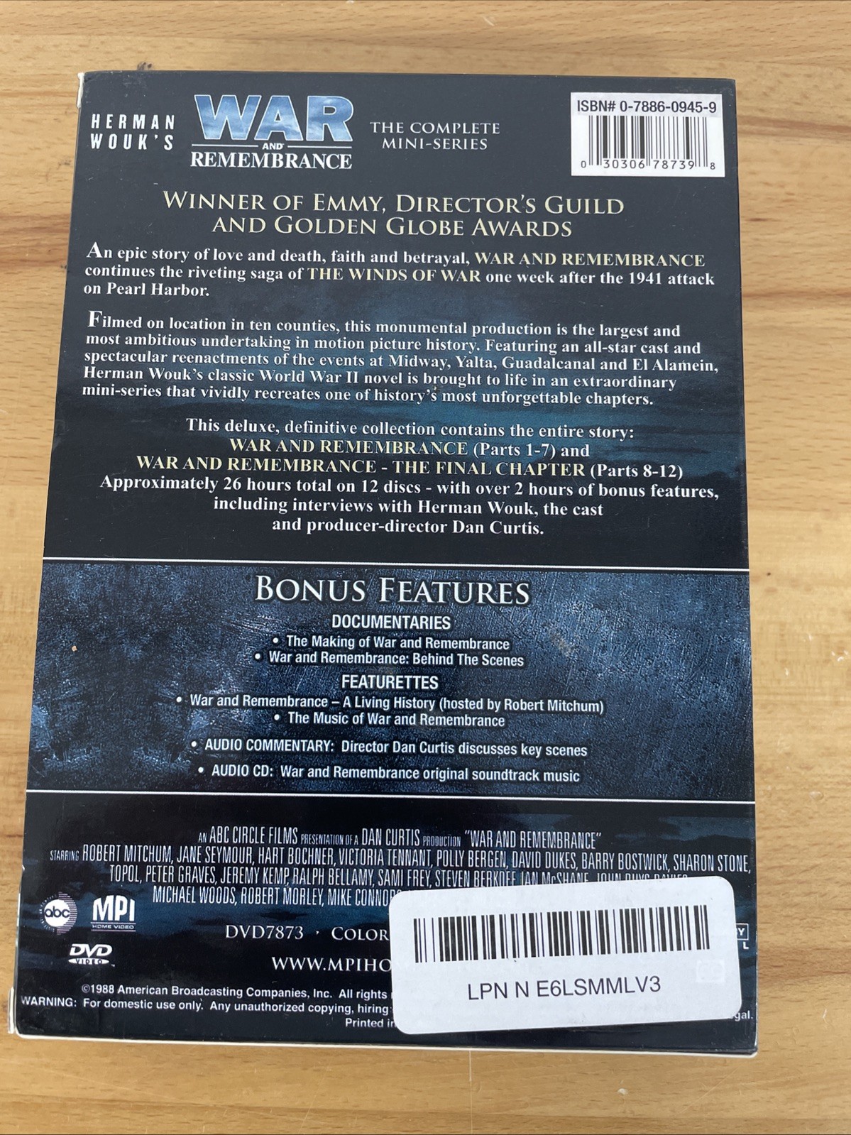 War and Remembrance COMPLETE Mini-Series DVD (12-Discs)