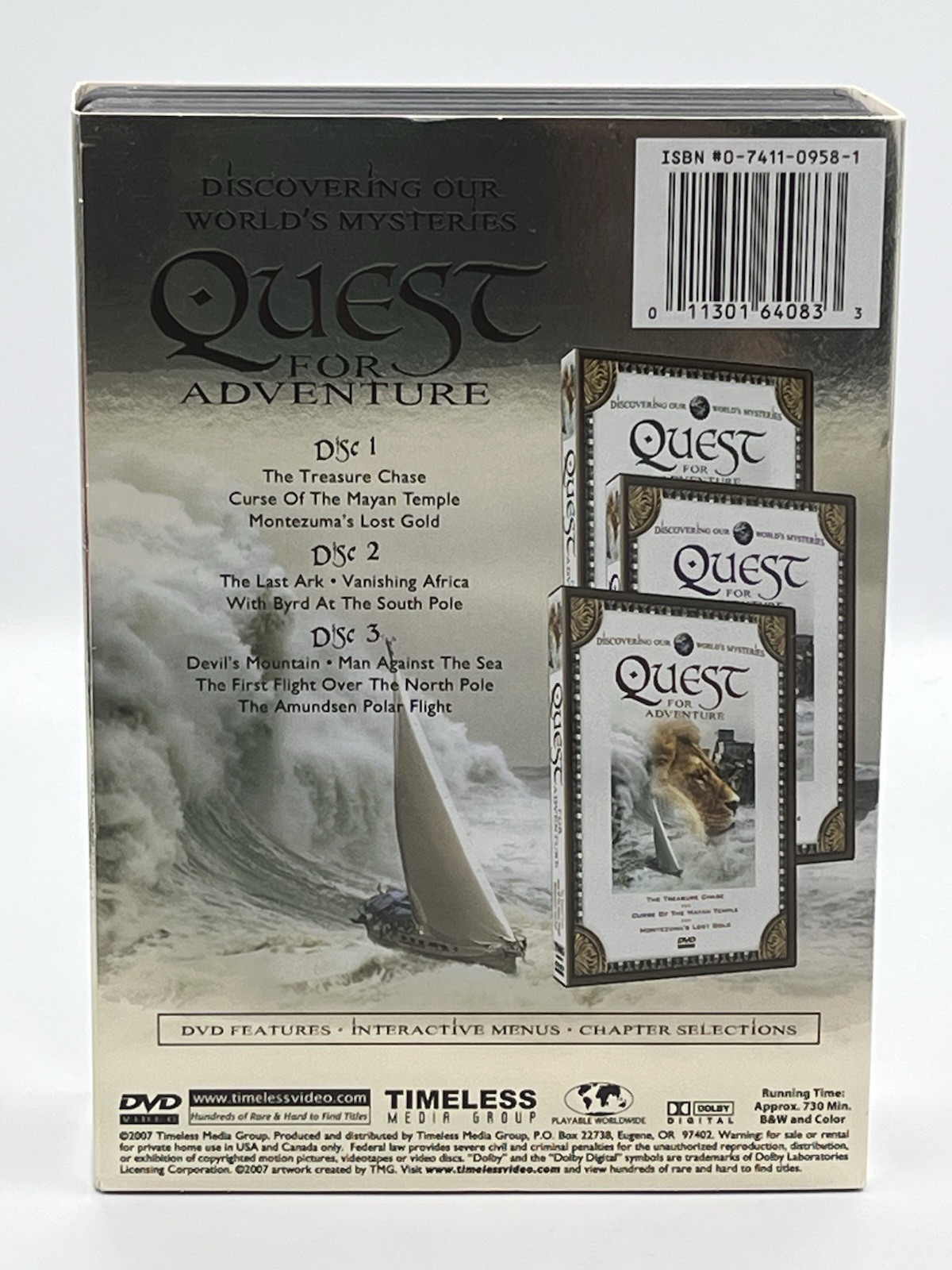 Timeless Media Group Quest for Adventure Set Of 3 DVD’s Byrd Amundsen