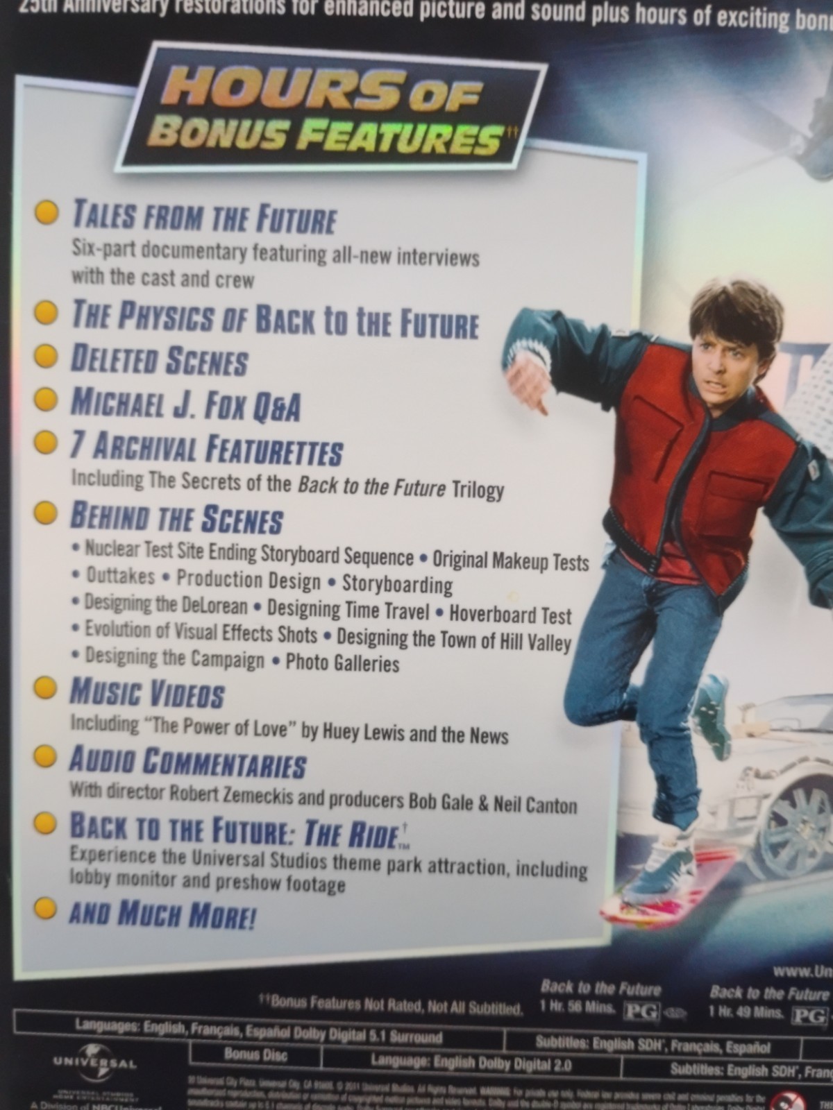 Back to the Future Trilogy 25th Annivsry DVD Slipcover Pre-owned Michael J Fox