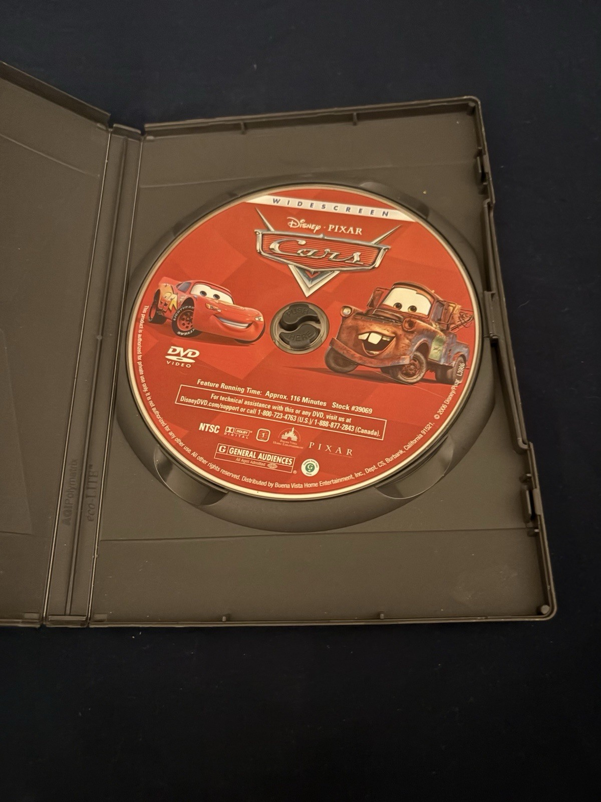 Disney Pixar Cars DVD Widescreen Deleted Scenes G 2006 116 Min English Region 1