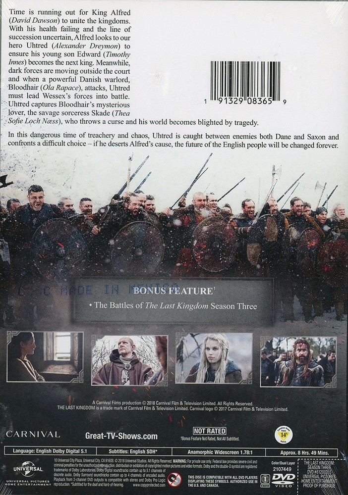 LAST KINGDOM – SEASON THREE – 2018 ACTION/EPIC FILM SERIES DVD