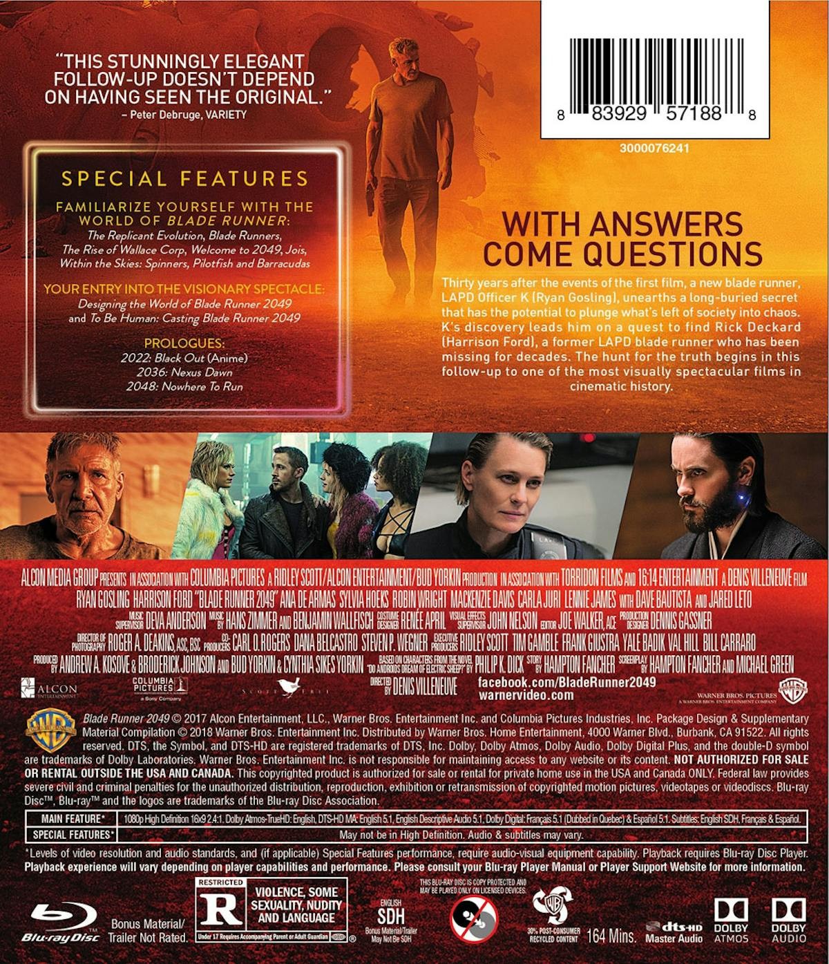Blade Runner 2049 Blu-ray Harrison Ford NEW