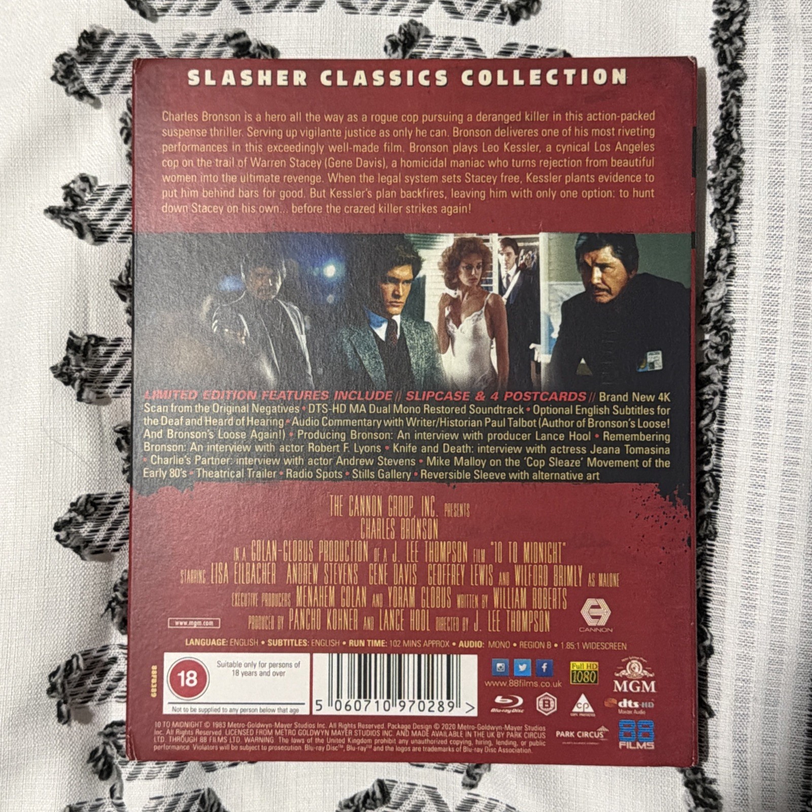 10 to Midnight Collector’s Edition Blu-ray 88 Films Slipcover Region B