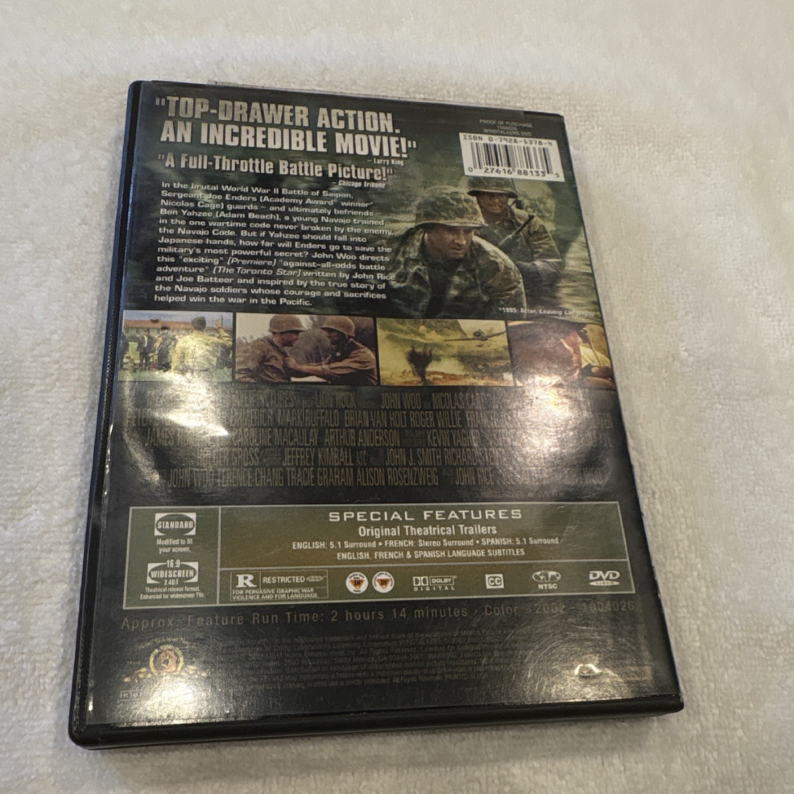 MGM Home Entertainment Windtalkers (DVD) War Action Nicolas Cage John Woo