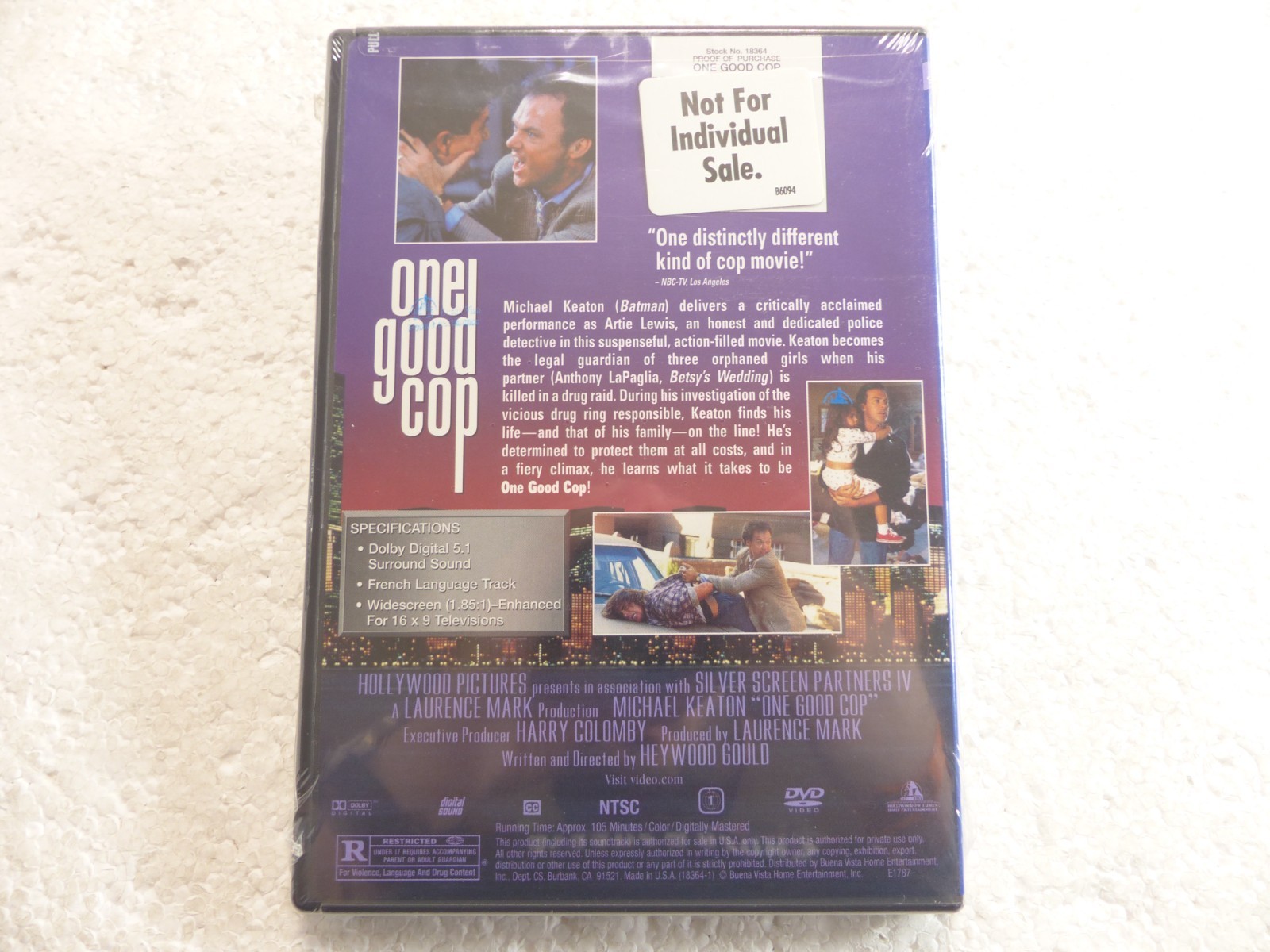One Good Cop (DVD, 2003, 1-Disc) 1991 Action Thriller Michael Keaton NEW OOP!