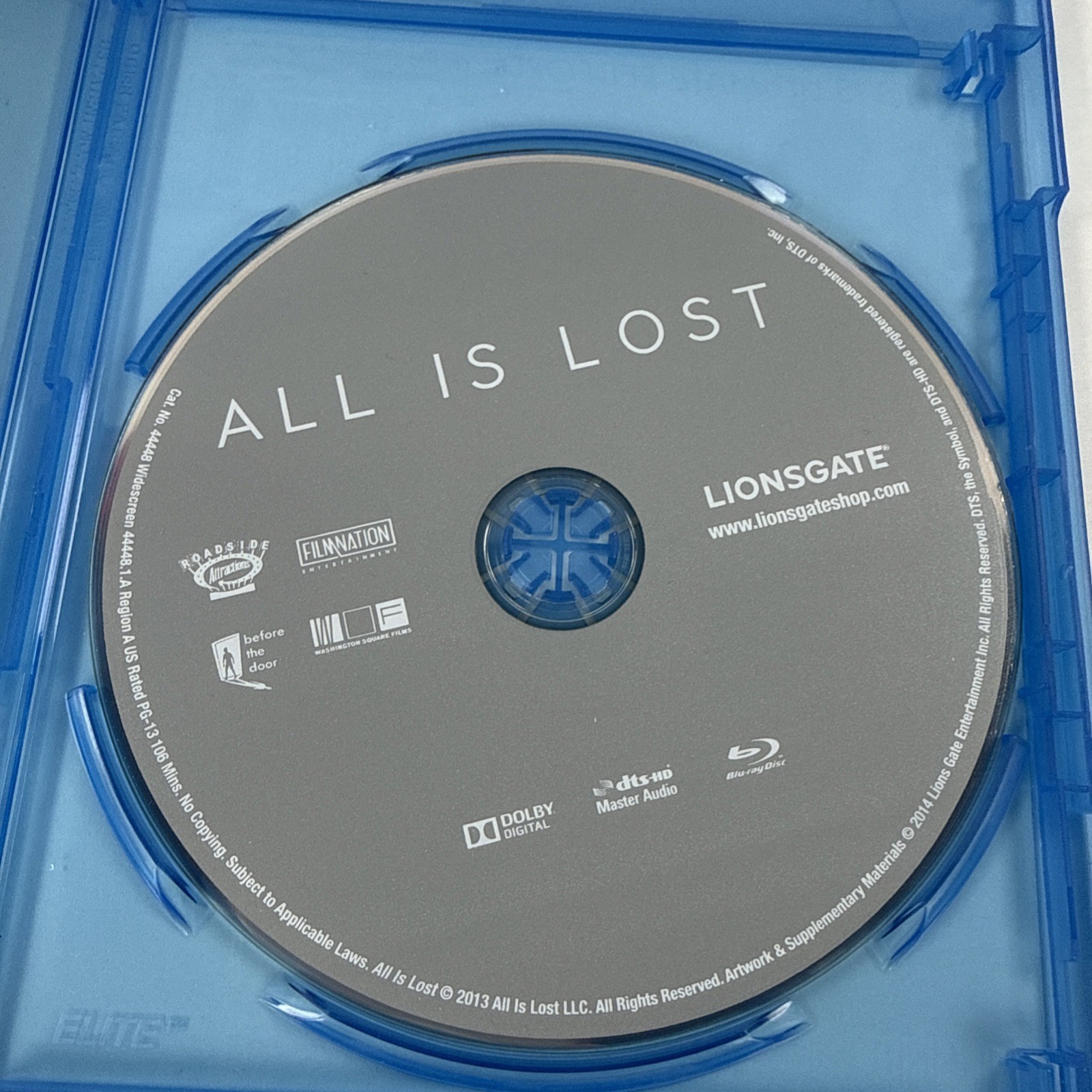 All Is Lost (Blu-ray, 2013) Widescreen Robert Redford